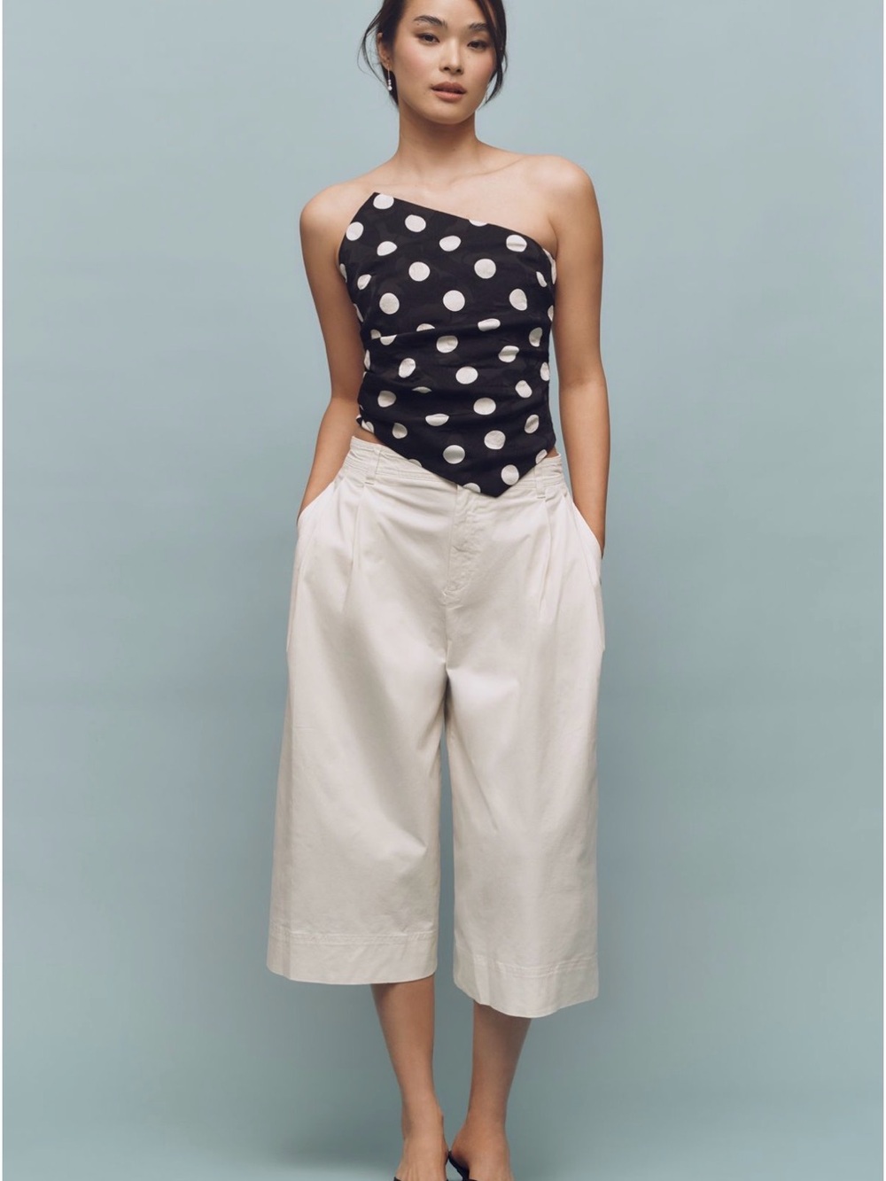 Anthropologie Cream Culotte Trouser